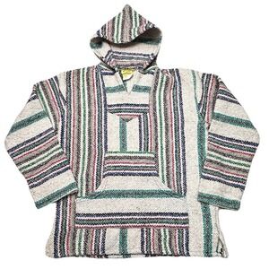 Franks Textiles Baja Hoodie Kids M Mexican Blanket Drug Rug Pullover Youth